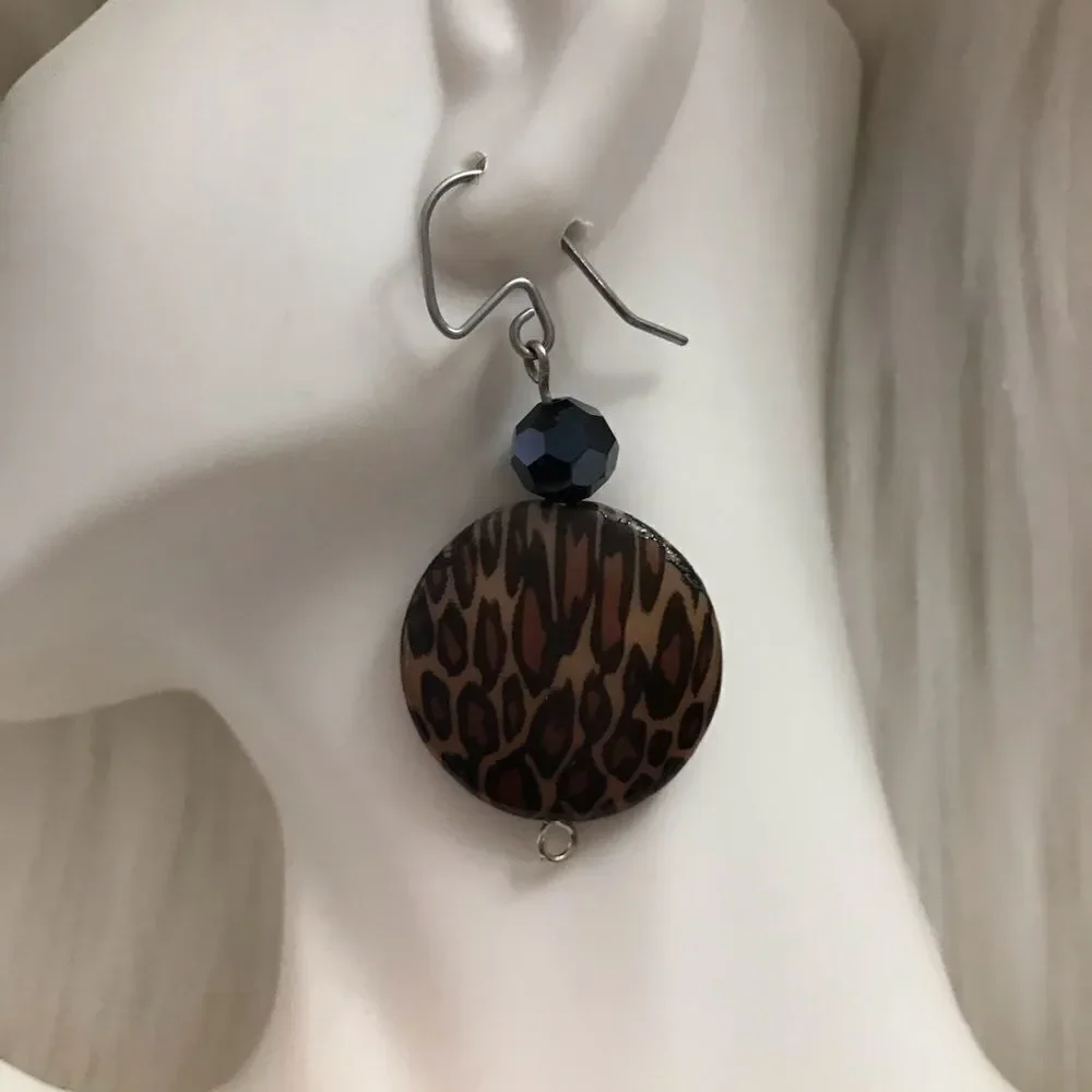 Cheetah Print Dangle Earrings